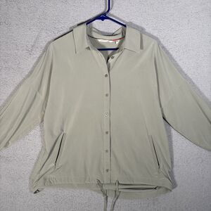 Soft Surroundings Women’s Size S‎ Sage Green Full Button Light Jacket 120420